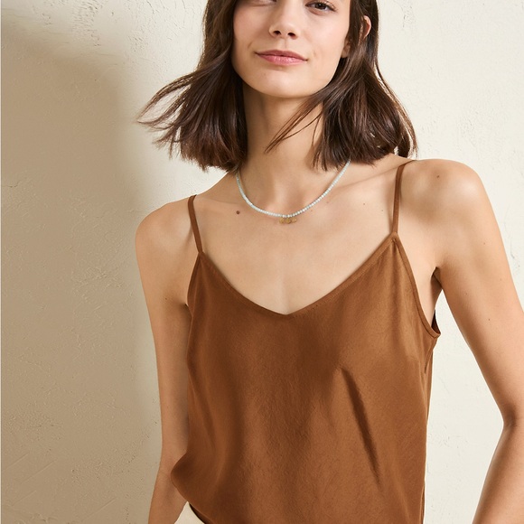 Garnet Hill Washable-Silk V-Neck Camisole Top Size 6 - Picture 1 of 5